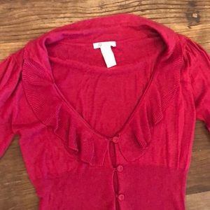 Fitted pink Anthropologie sweater